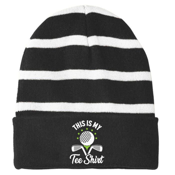 My Retirement Plan Golfer Golfing Golf Player Golf Course Striped Beanie with Solid Band