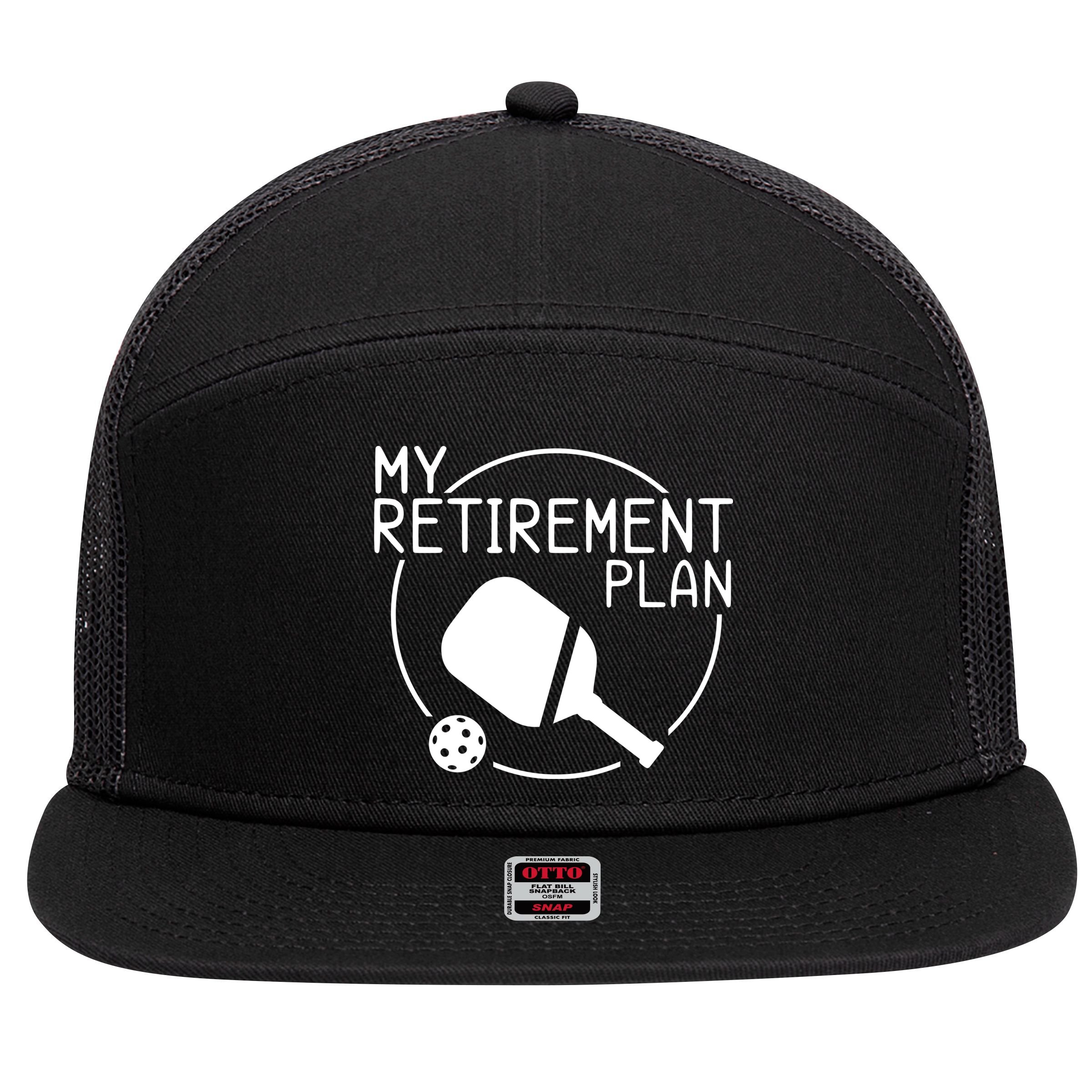 My Retirement Plan Pickleball 7 Panel Mesh Trucker Snapback Hat