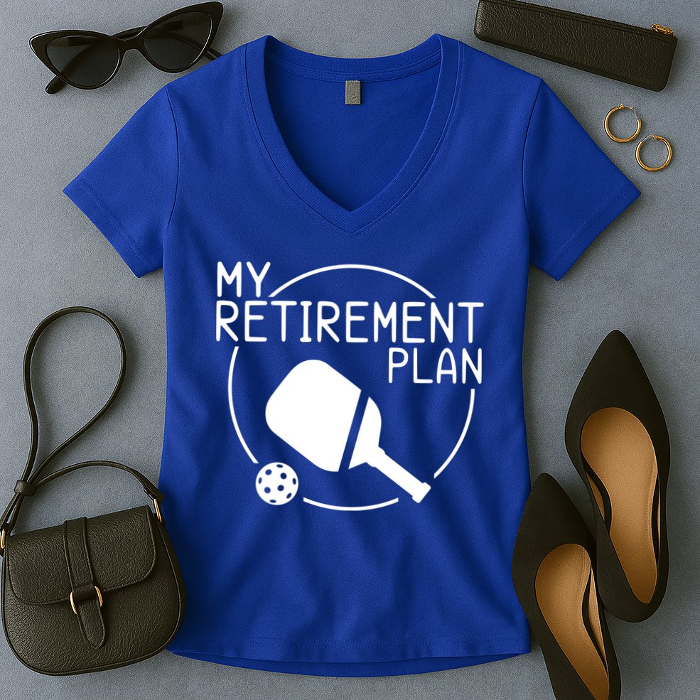 My Retirement Plan Pickleball Women's V-Neck T-Shirt