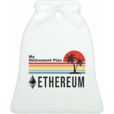 My Retirement Plan Ethereum Sunset Ceramic Bell Ornament