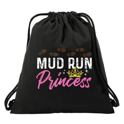 Mud Run Princess For A Mudding Mudder Trail Running Lover Drawstring Bag