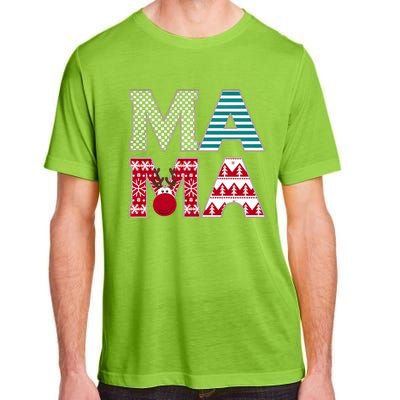 Mama Reindeer Plaid Christmas Holiday Design Adult ChromaSoft Performance T-Shirt