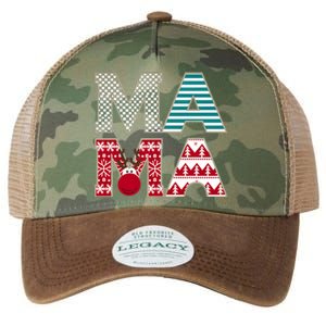 Mama Reindeer Plaid Christmas Holiday Design Legacy Tie Dye Trucker Hat