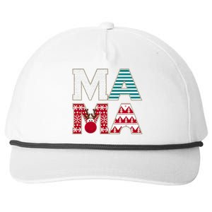 Mama Reindeer Plaid Christmas Holiday Design Snapback Five-Panel Rope Hat