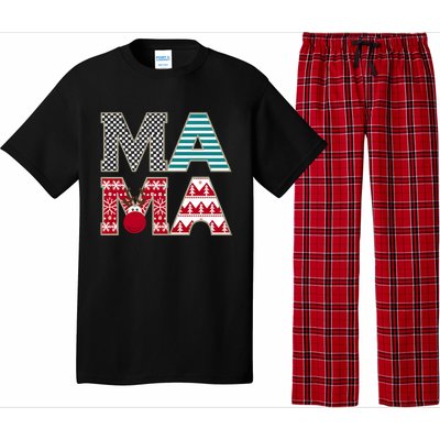 Mama Reindeer Plaid Christmas Holiday Design Pajama Set