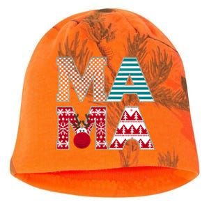 Mama Reindeer Plaid Christmas Holiday Design Kati - Camo Knit Beanie