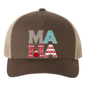 Mama Reindeer Plaid Christmas Holiday Design Yupoong Adult 5-Panel Trucker Hat