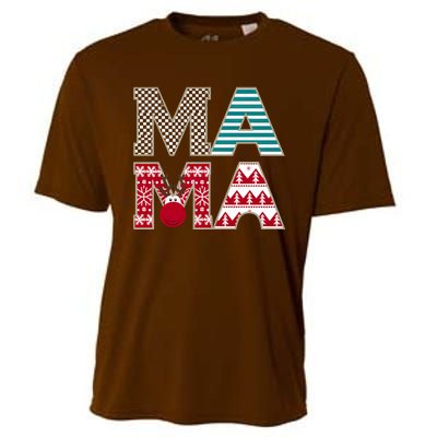 Mama Reindeer Plaid Christmas Holiday Design Cooling Performance Crew T-Shirt