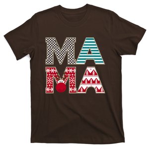 Mama Reindeer Plaid Christmas Holiday Design T-Shirt