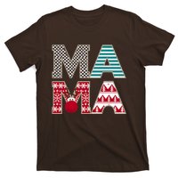 Mama Reindeer Plaid Christmas Holiday Design T-Shirt