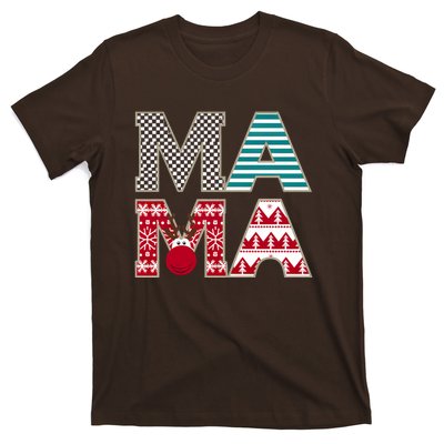 Mama Reindeer Plaid Christmas Holiday Design T-Shirt