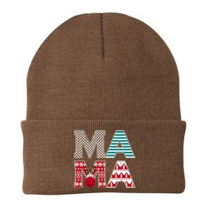 Mama Reindeer Plaid Christmas Holiday Design Knit Cap Winter Beanie