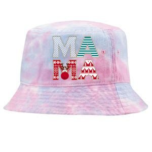 Mama Reindeer Plaid Christmas Holiday Design Tie-Dyed Bucket Hat