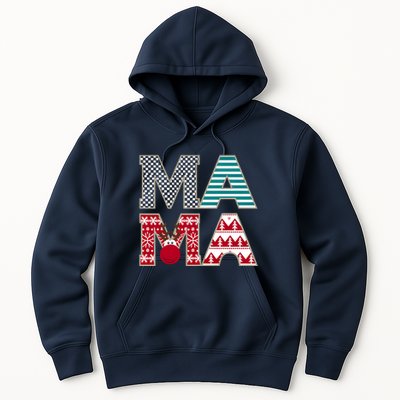 Mama Reindeer Plaid Christmas Holiday Design Hoodie