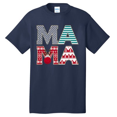 Mama Reindeer Plaid Christmas Holiday Design Tall T-Shirt