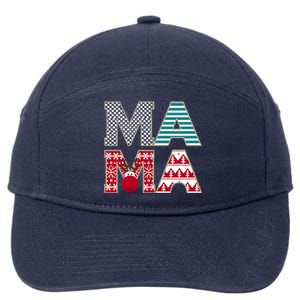 Mama Reindeer Plaid Christmas Holiday Design 7-Panel Snapback Hat