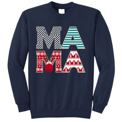 Mama Reindeer Plaid Christmas Holiday Design Tall Sweatshirt