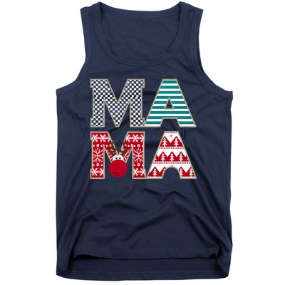 Mama Reindeer Plaid Christmas Holiday Design Tank Top