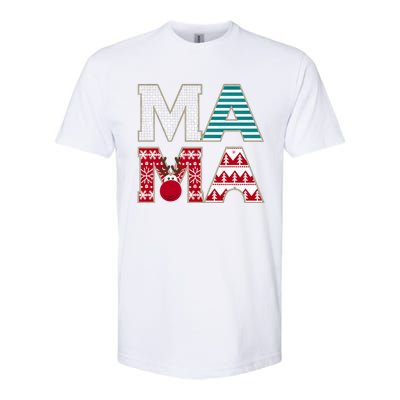 Mama Reindeer Plaid Christmas Holiday Design Softstyle CVC T-Shirt