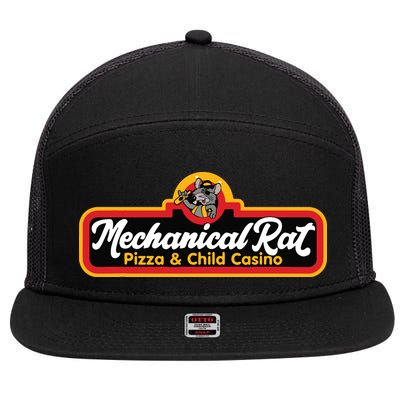 Mechanical Rat Pizza & Child Casino 7 Panel Mesh Trucker Snapback Hat