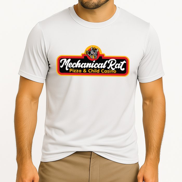 Mechanical Rat Pizza & Child Casino Cooling Performance Crew T-Shirt