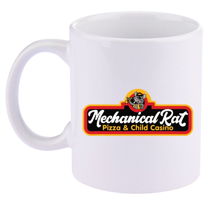 Mechanical Rat Pizza & Child Casino 11oz C Handle Ceramic Mug