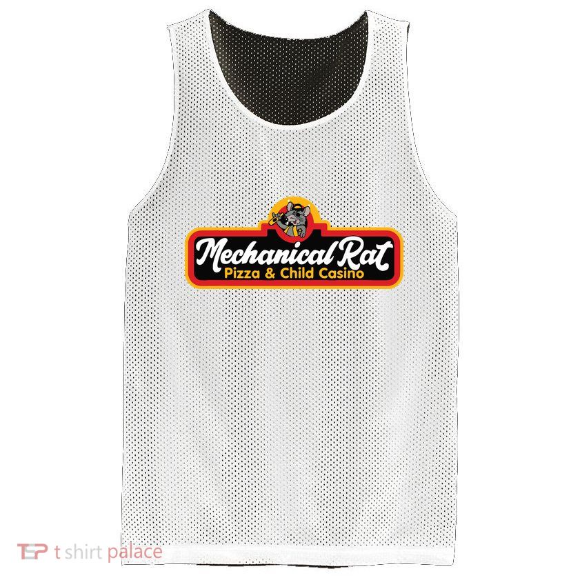 Mechanical Rat Pizza & Child Casino Mesh Reversible Basketball Jersey Tank