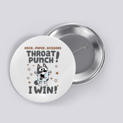 Muffin Rock Paper Scissors Throat Punch Blue Tan Heeler  Button