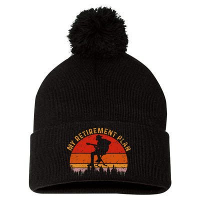 My Retirement Plan Funny Guitar Vintage Guitar Lovers Pom Pom 12in Knit Beanie