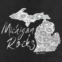 MICHIGAN ROCKS PETOSKEY STONE 7 Panel Mesh Trucker Snapback Hat