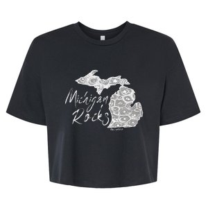 MICHIGAN ROCKS PETOSKEY STONE Bella+Canvas Jersey Crop Tee