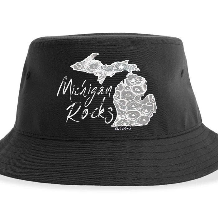 MICHIGAN ROCKS PETOSKEY STONE Sustainable Bucket Hat