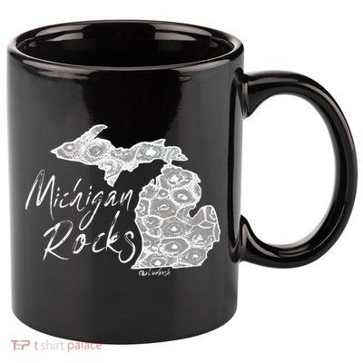 MICHIGAN ROCKS PETOSKEY STONE 11oz C Handle Ceramic Mug