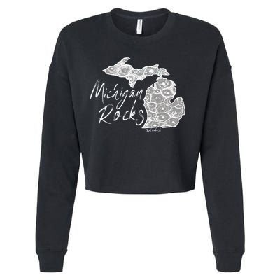 MICHIGAN ROCKS PETOSKEY STONE Cropped Pullover Crew