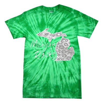 MICHIGAN ROCKS PETOSKEY STONE Tie-Dye T-Shirt