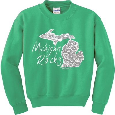 MICHIGAN ROCKS PETOSKEY STONE Kids Sweatshirt