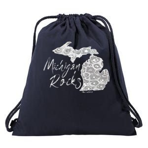 MICHIGAN ROCKS PETOSKEY STONE Drawstring Bag