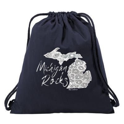 MICHIGAN ROCKS PETOSKEY STONE Drawstring Bag