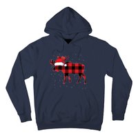 Moose Red Plaid Matching Family Buffalo Christmas Pajama Hoodie