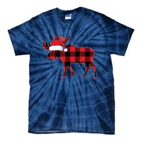 Moose Red Plaid Matching Family Buffalo Christmas Pajama Tie-Dye T-Shirt