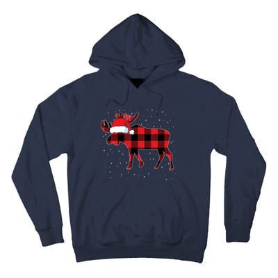 Moose Red Plaid Matching Family Buffalo Christmas Pajama Tall Hoodie