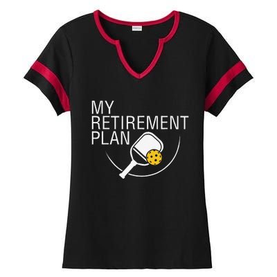 My Retirement Plan Funny Pickleball Ladies Halftime Notch Neck Tee