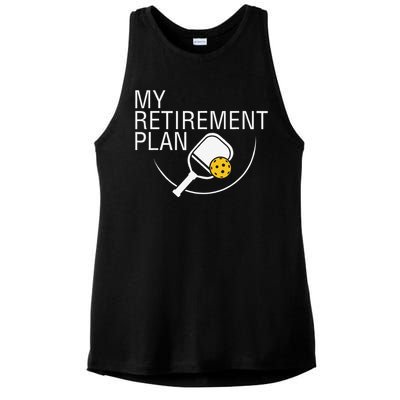 My Retirement Plan Funny Pickleball Ladies PosiCharge Tri-Blend Wicking Tank