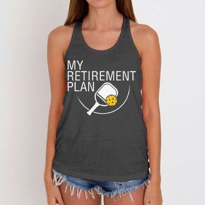 My Retirement Plan Funny Pickleball Women's Knotted Racerback Tank