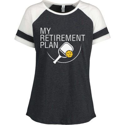 My Retirement Plan Funny Pickleball Enza Ladies Jersey Colorblock Tee