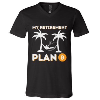 My Retirement Plan B Crypto Btc Trader Bitcoin Investor V-Neck T-Shirt