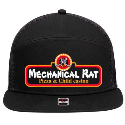Mechanical Rat Pizza & Child Casino 7 Panel Mesh Trucker Snapback Hat