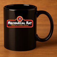 Mechanical Rat Pizza & Child Casino 11oz C Handle Ceramic Mug