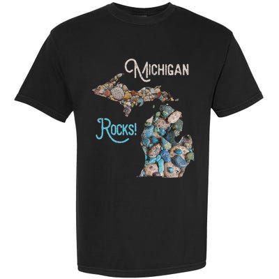 Michigan Rocks Petoskey Stone Hunting Great Lakes State Garment-Dyed Heavyweight T-Shirt