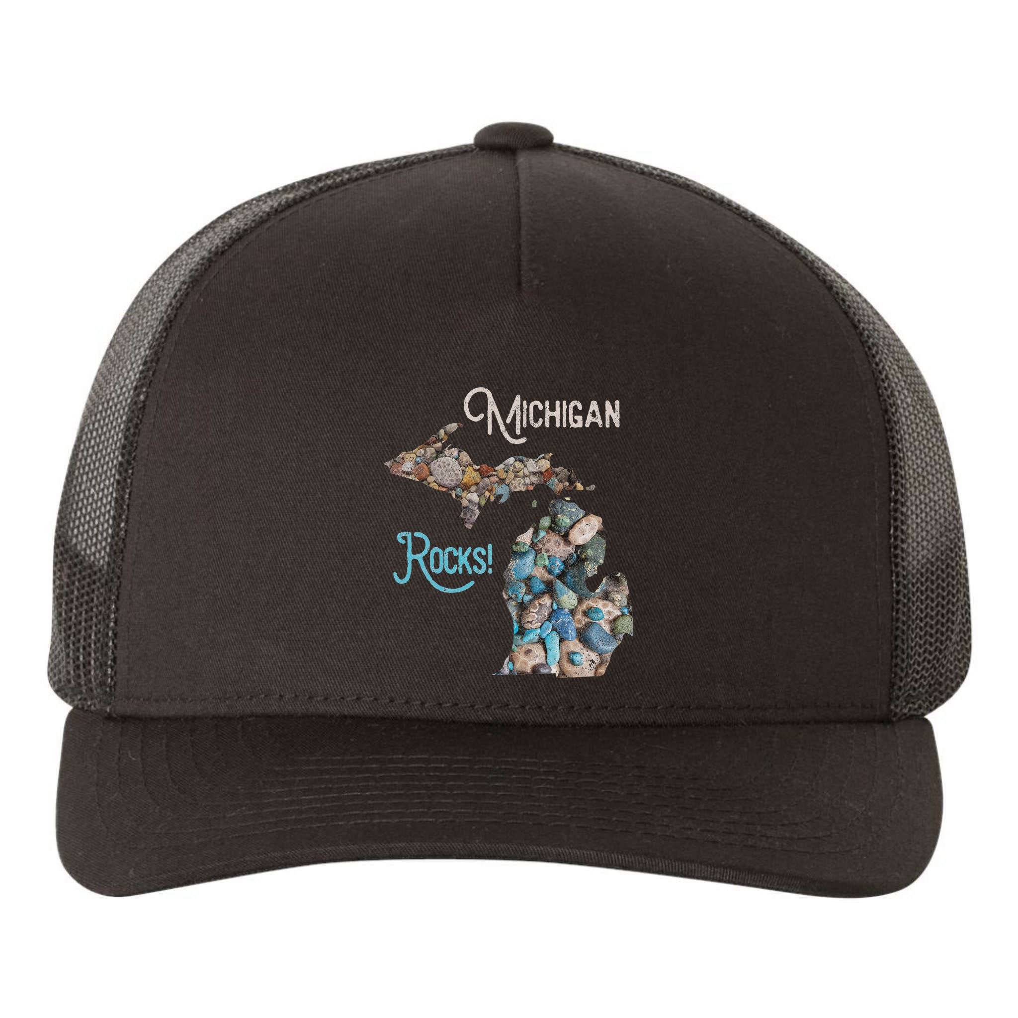 Michigan Rocks Petoskey Stone Hunting Great Lakes State Yupoong Adult 5-Panel Trucker Hat